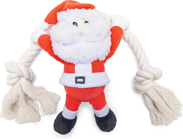 Beeztees knuffel kerstman met touw 20 x 9 x 18 cm