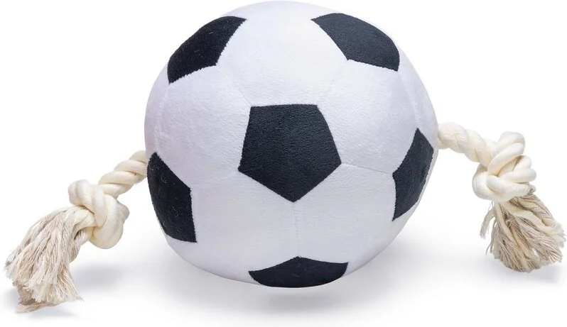 Beeztees voetbal met touw 36 x 19 x 19 cm