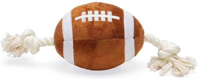Beeztees rugbybal met touw 33 x 11 x 11 cm