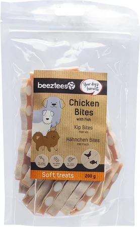 Beeztees natuurlijke snack kip met vis bites 200 g