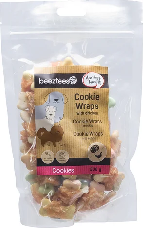 Beeztees natuurlijke snack kip small cookie wraps 200 g