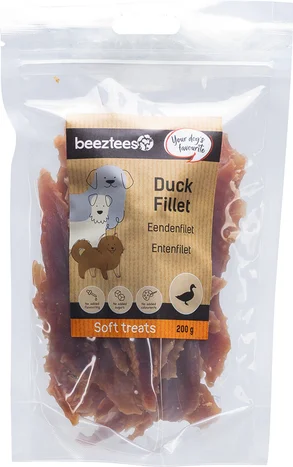 Beeztees natuurlijke snack eendenfilet 200 g