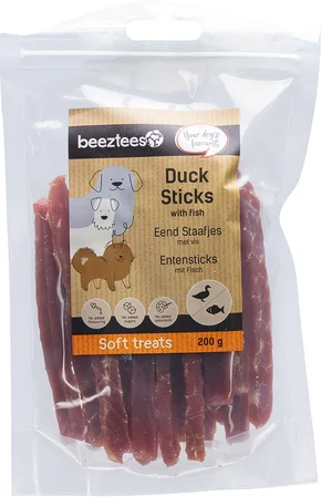 Beeztees natuurlijke snack eend met vis staafjes 200 g