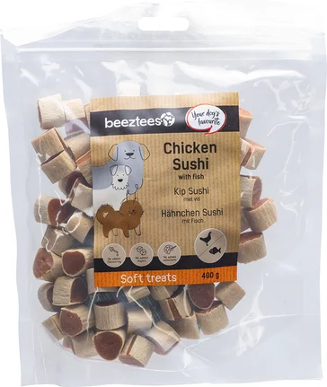 Beeztees natuurlijke snack kip met vis sushi 400 g