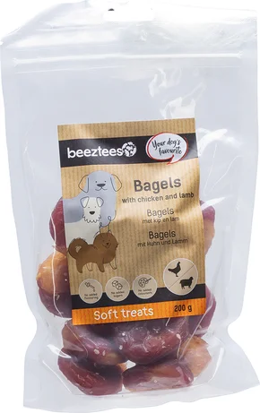 Beeztees natuurlijke snack kip met lam bagel 200 g