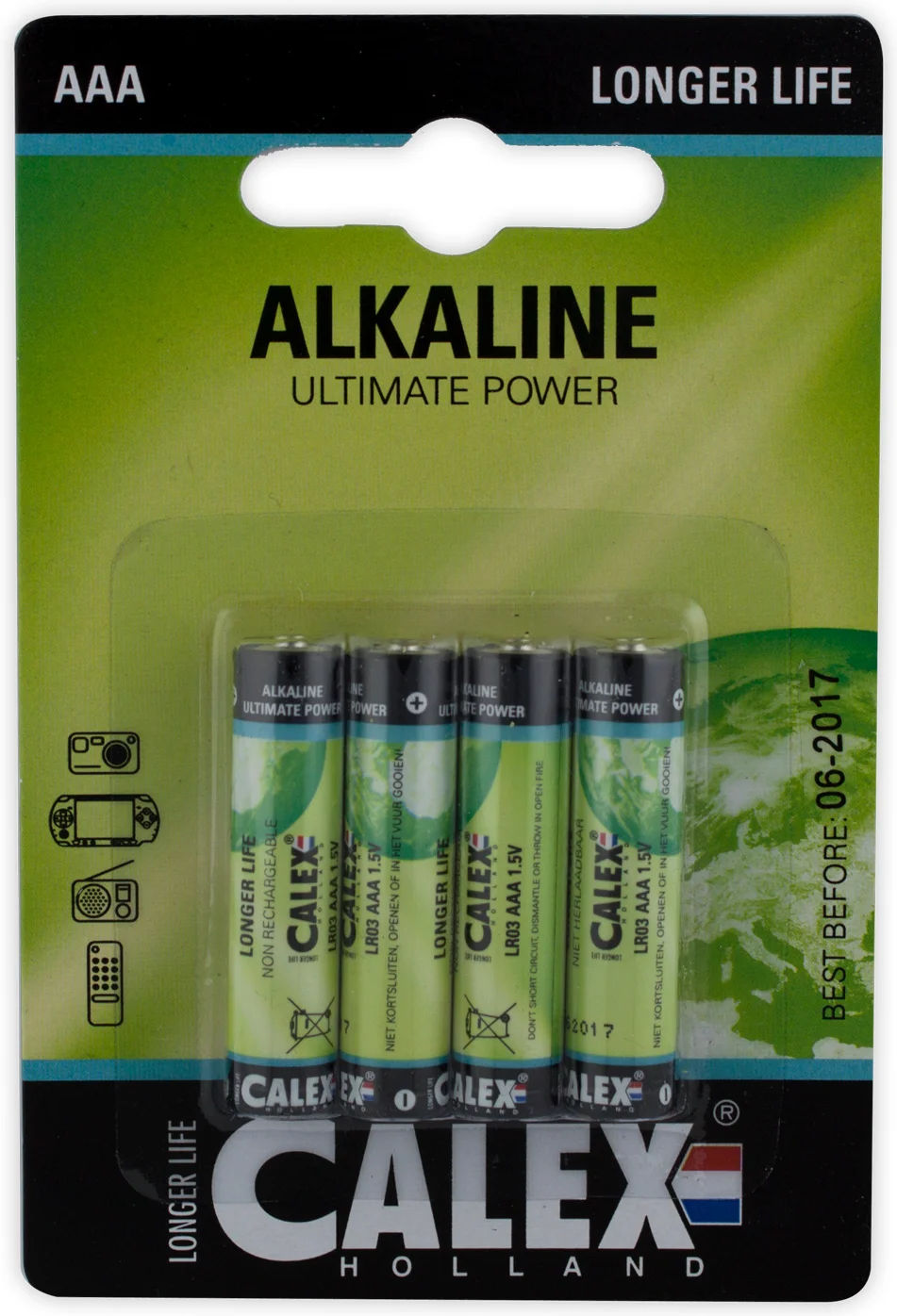 Calex alkaline slim penlite AAA 1,5V 4 stuks
