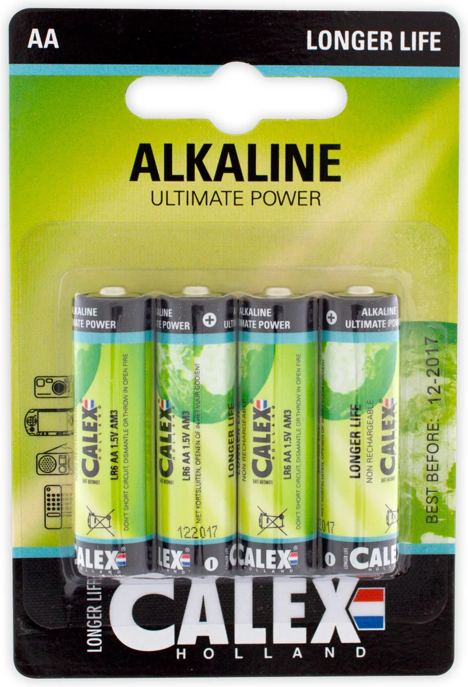 Calex alkaline AA batterij penlite 1,5V 4 stuks