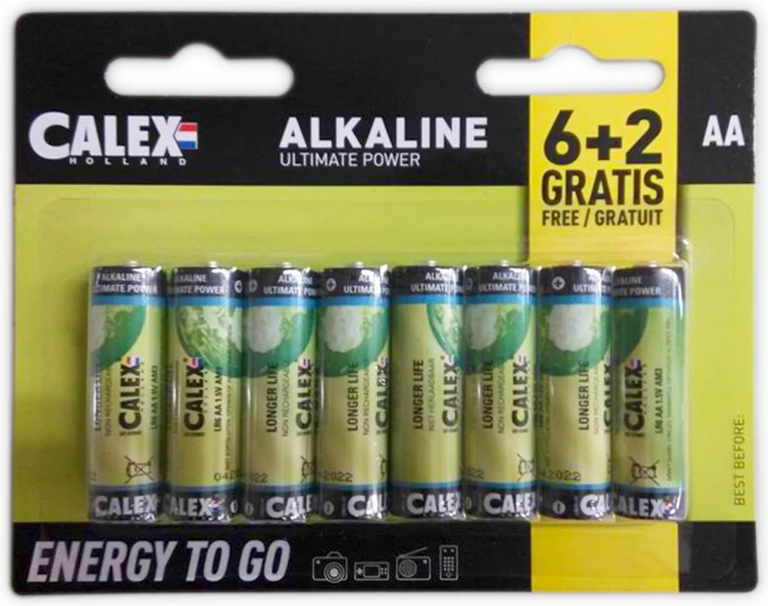 Calex alkaline AA batterij penlite voordeelpak 8 stuks