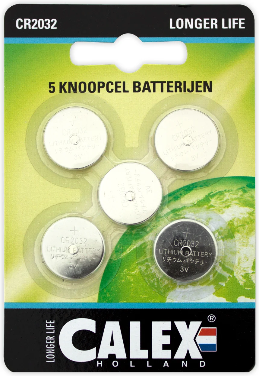 Calex knoopcel batterij CR2032 Lithium 3V 5 stuks