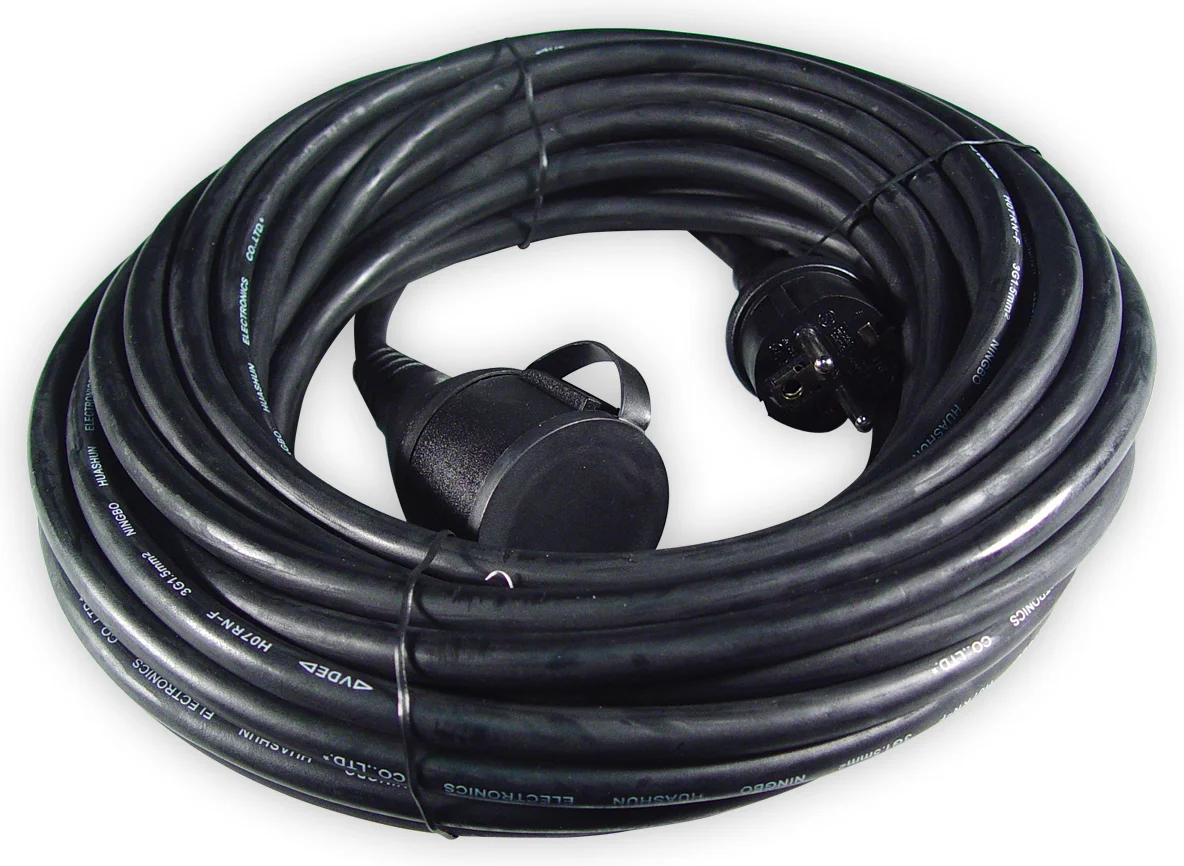 Calex verlengkabel zwart IP44 10 m