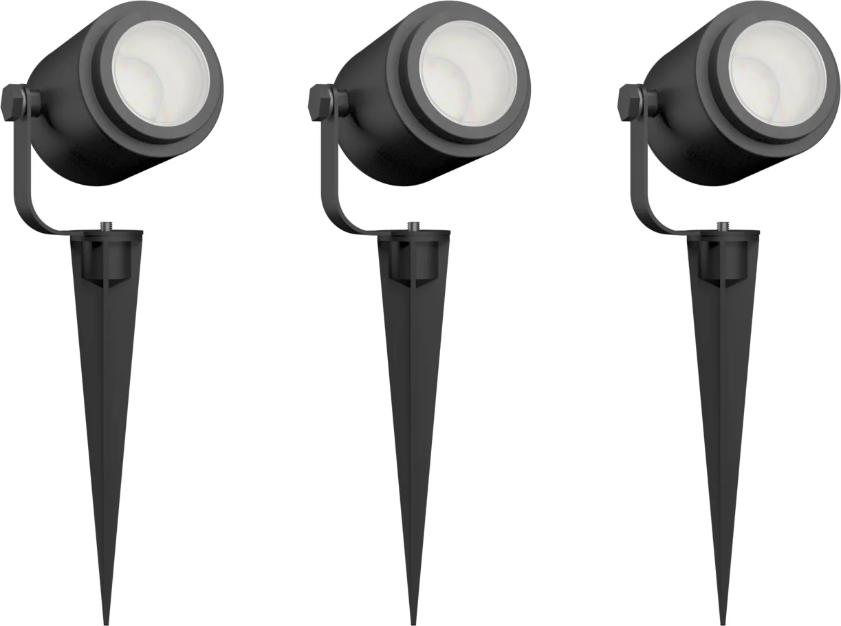 Calex smart grondspot Spotlights zwart 6,5 x 7 x 24 cm 3 stuks