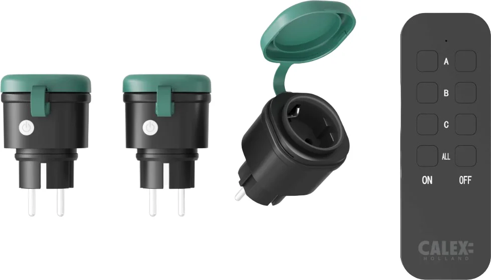 Calex stopcontact groen 3 stuks
