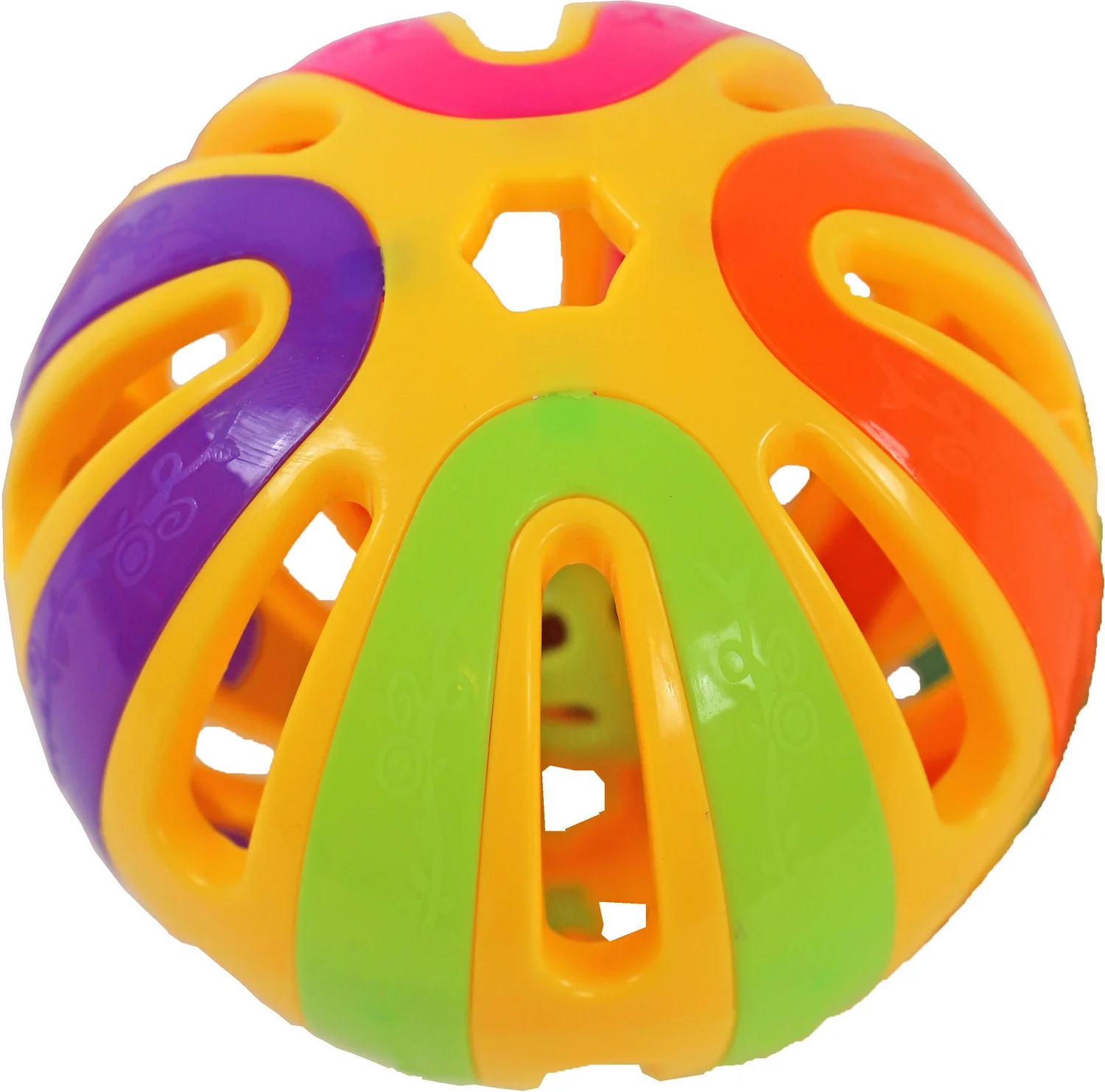 Boon knaagdierspeelgoed bal met 2 bellen multi D 12,5 cm