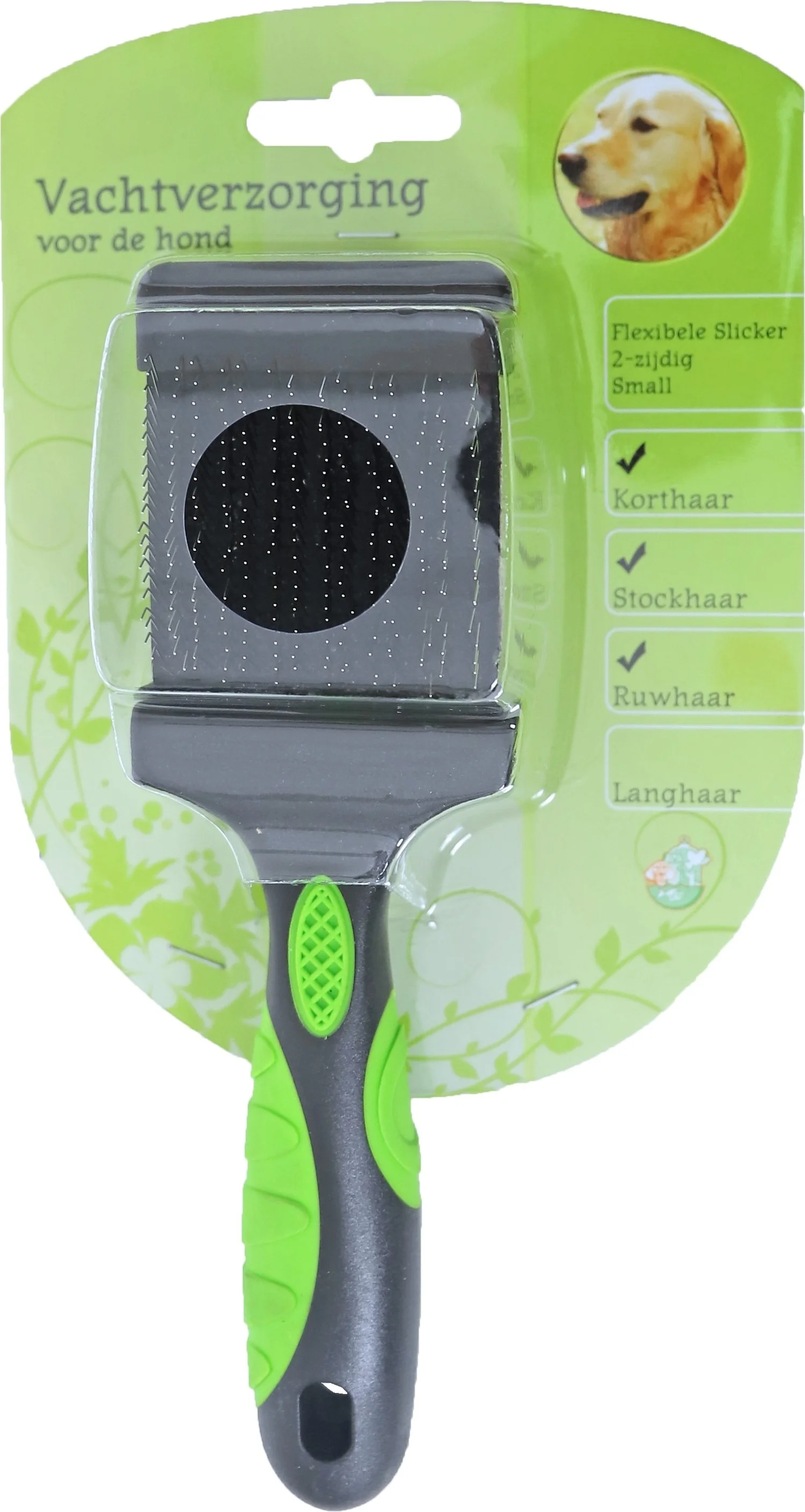 Boon hondenborstel flexibele slicker 2-zijdig S