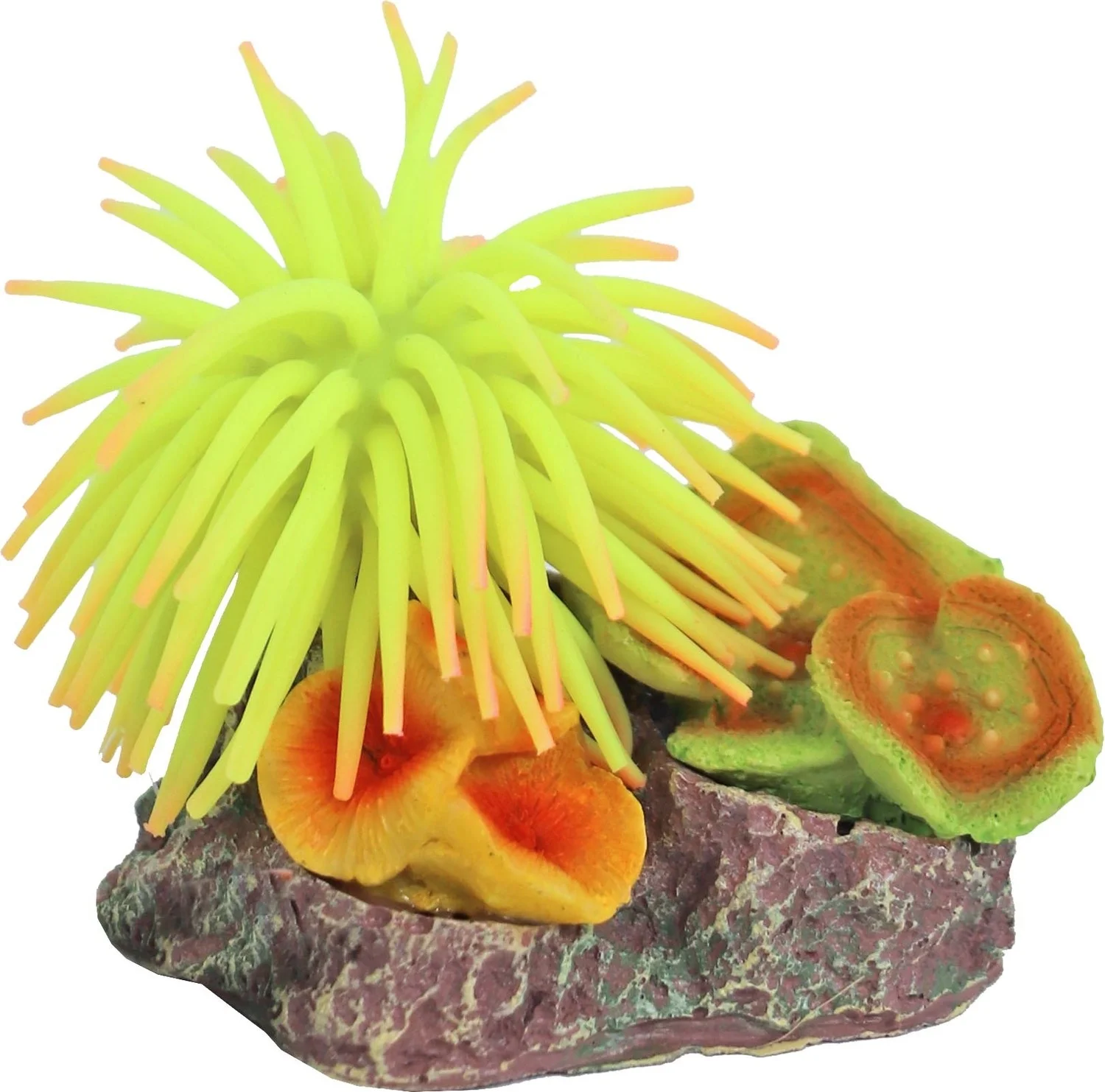 Boon aquarium decoratie bloem met rots multi 9,5 x 7,5 x 6 cm