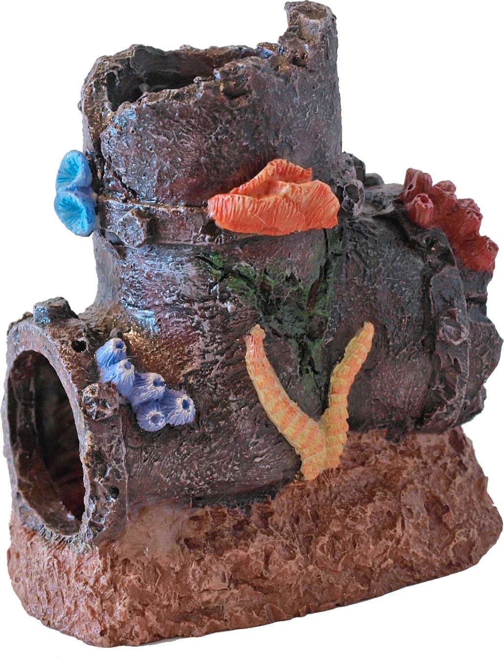 Boon aquarium decoratie gezonken buis multi 11 cm