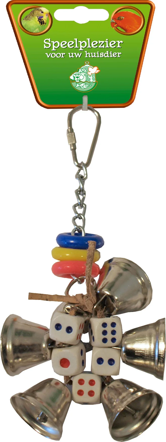 Boon vogel speelgoed dobbelsteen met bellen multi 16 cm