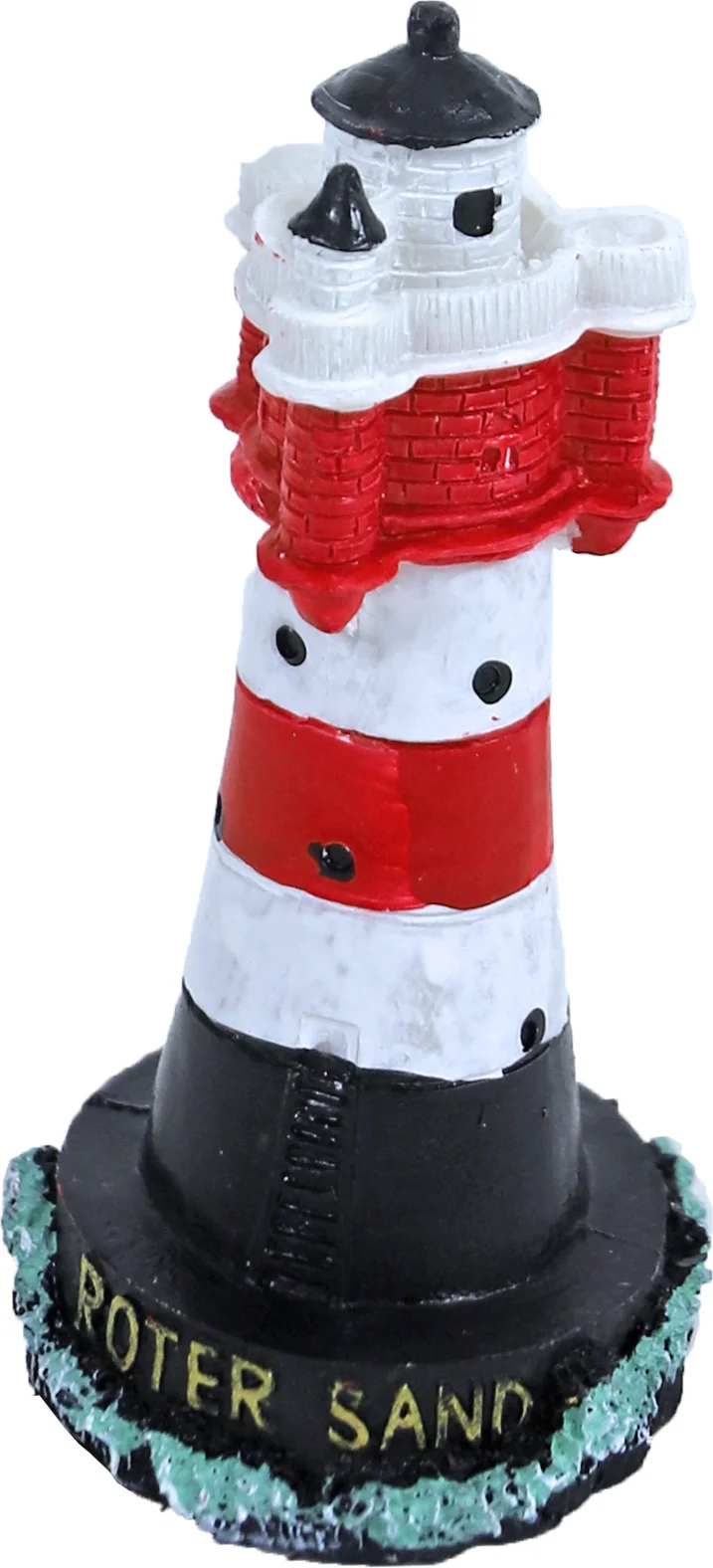 Boon aquarium decoratie vuurtoren rood / wit D 5,5 H 10,7 cm