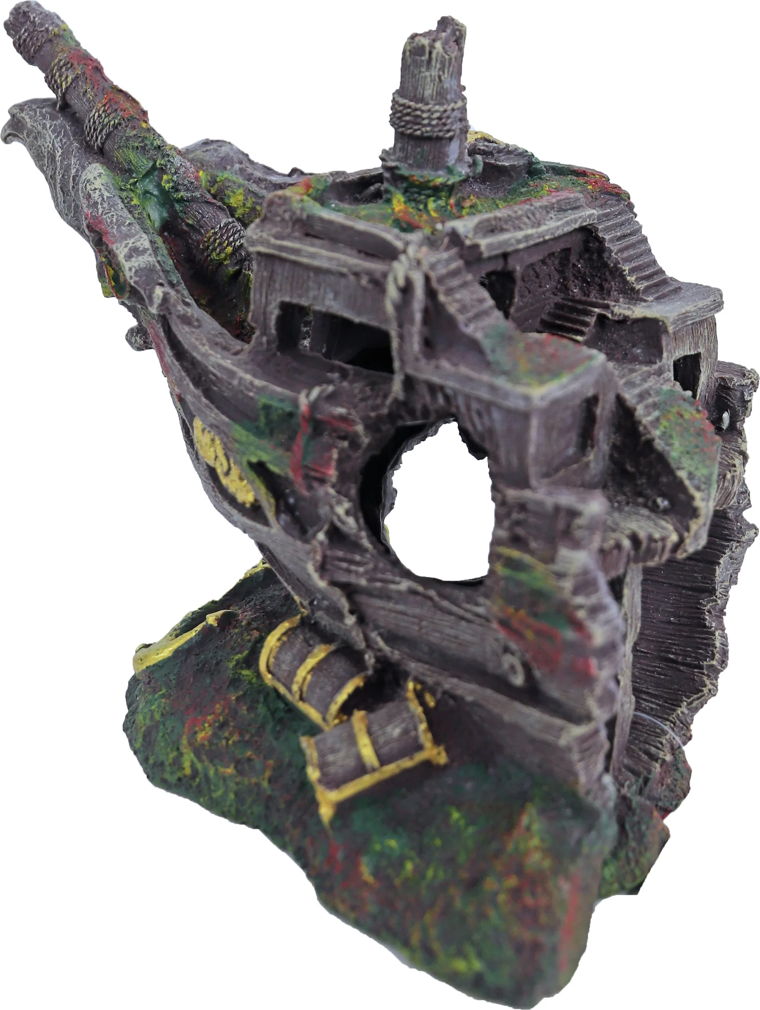 Boon aquarium decoratie voorsteven schip bruin 24,5 x 15,5 x 20 cm