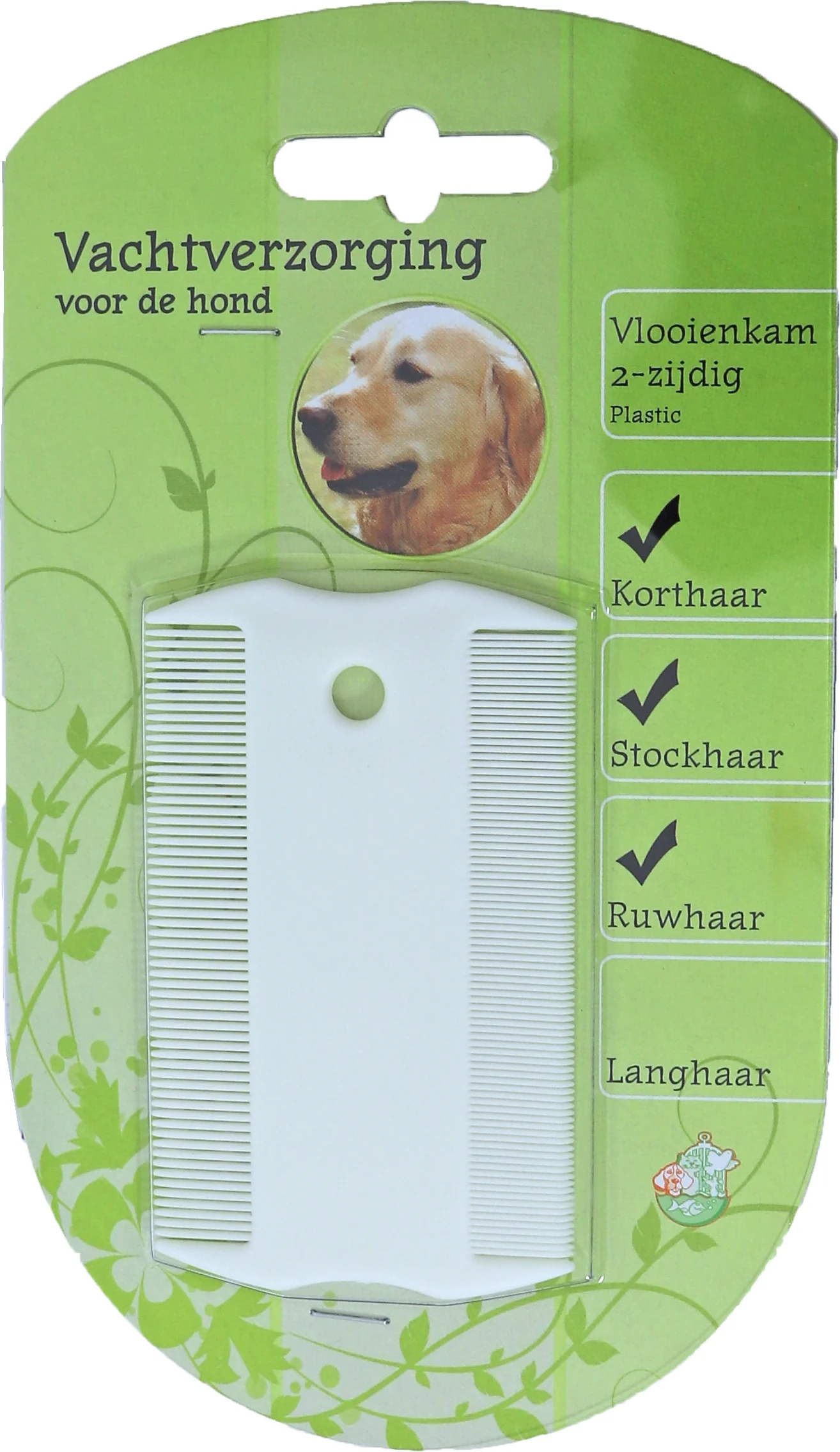 Boon vlooienkam hond 2-zijdig wit