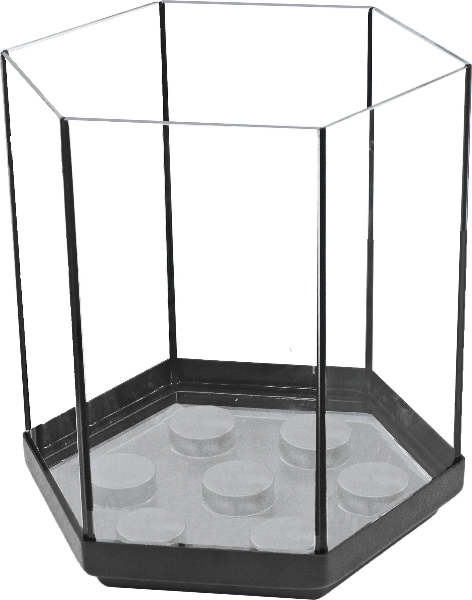 Boon aquarium Hexagon met zwarte kit 35 x 35 x 35 cm