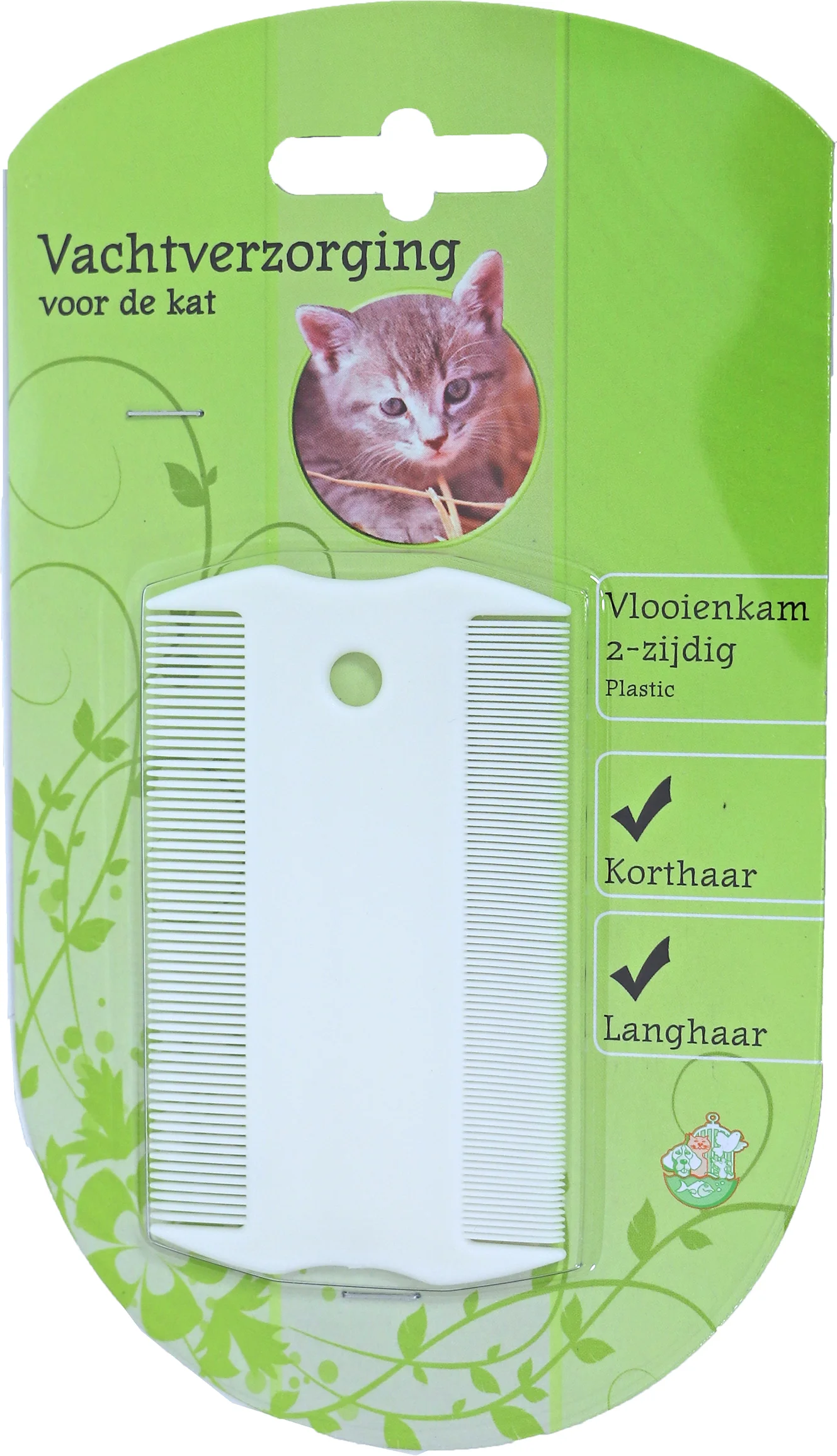 Boon vlooienkam kat 2-zijdig wit