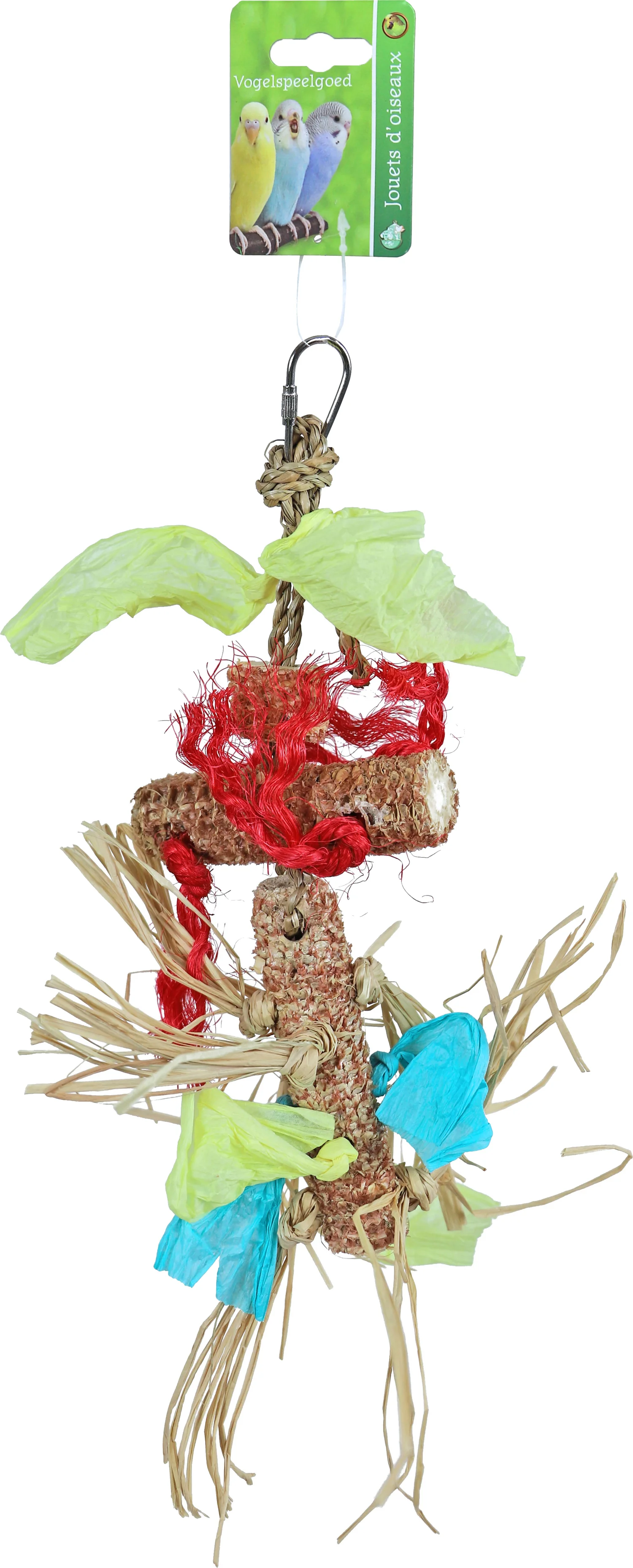 Boon vogelspeelgoed maïskolfkern met raffia 30 cm
