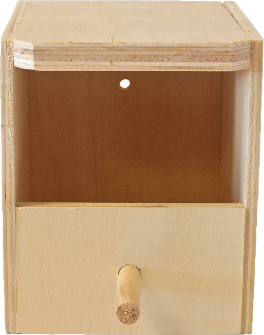 Boon vogelhuisje voor mezen half open naturel 11,5 x 14 x 14 cm