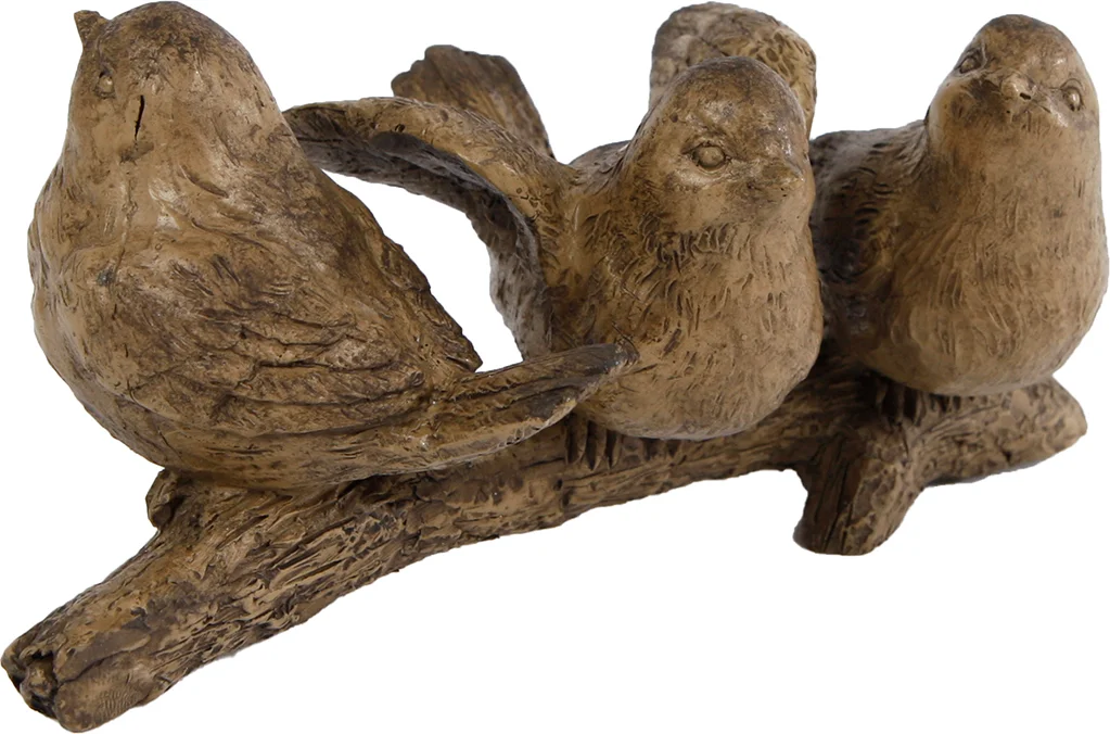 Beeld Vogels bruin 17 x 7 x 7 cm