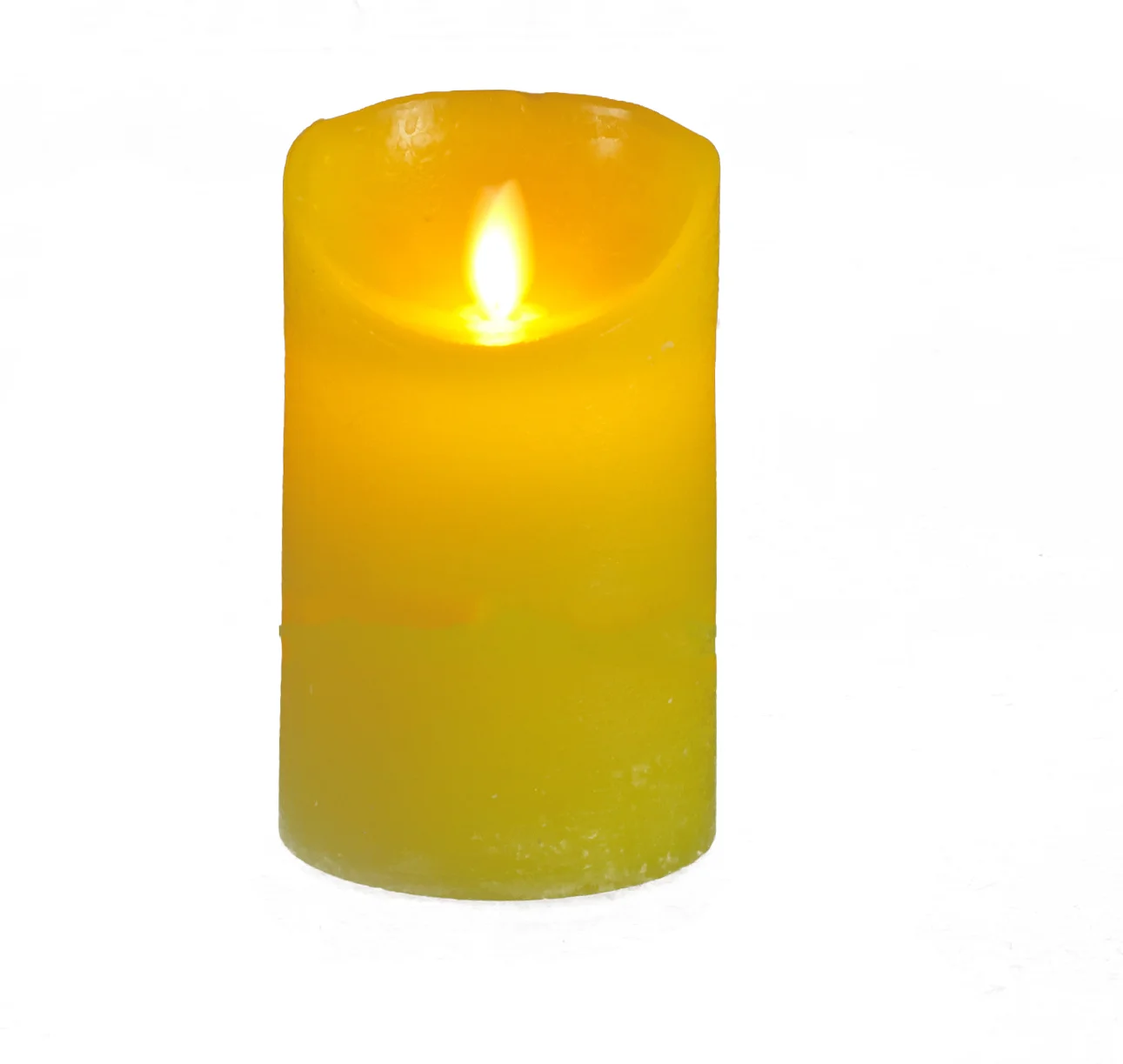 Anna's Collection LED stompkaars Rustiek geel D 7,5 H 12,5 cm