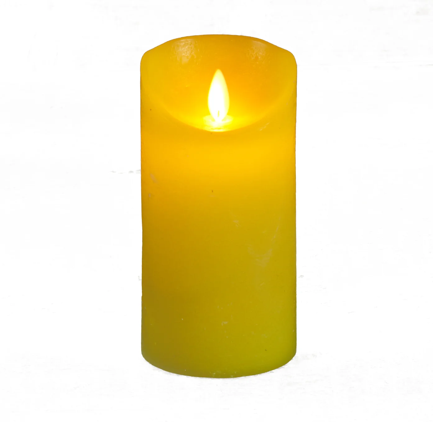 Anna's Collection LED stompkaars Rustiek geel D 7,5 H 15 cm