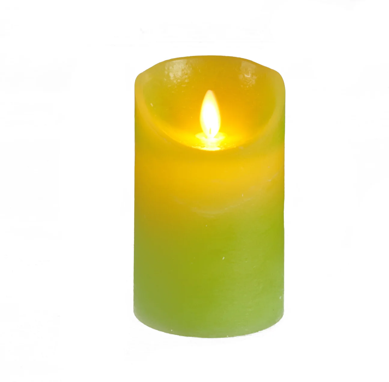Anna's Collection LED stompkaars Rustiek groen D 7,5 H 12,5 cm