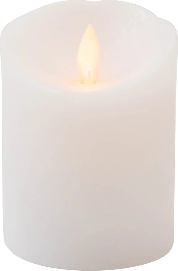 Anna's Collection LED stompkaars met timer Rustiek wit D 7,5 H 10 cm