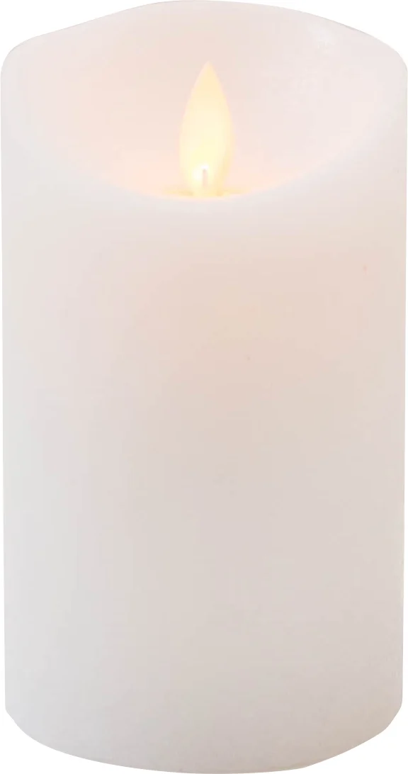 Anna's Collection LED stompkaars met timer Rustiek wit D 7,5 H 12,5 cm