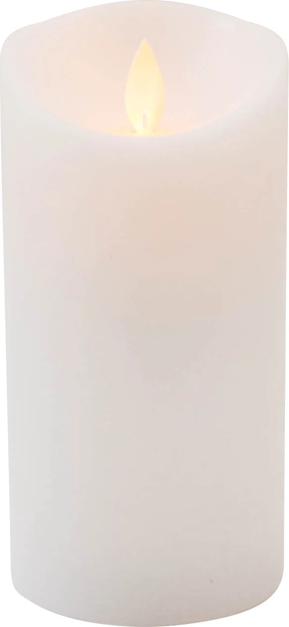 Anna's Collection LED stompkaars met timer Rustiek wit D 7,5 H 15 cm