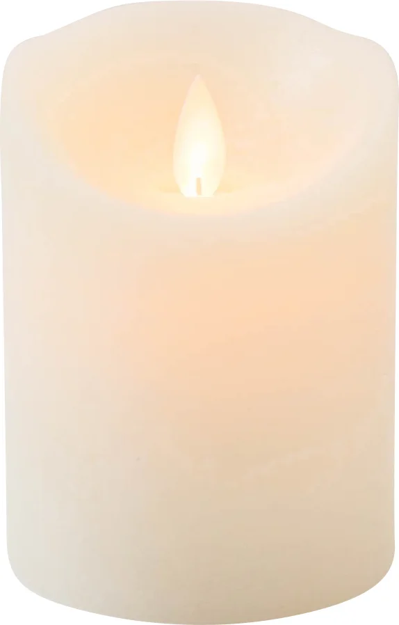 Anna's Collection LED stompkaars met timer Rustiek crème D 7,5 H 10 cm