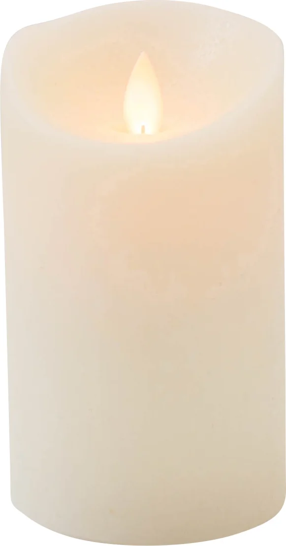 Anna's Collection LED stompkaars met timer Rustiek crème D 7,5 H 12,5 cm