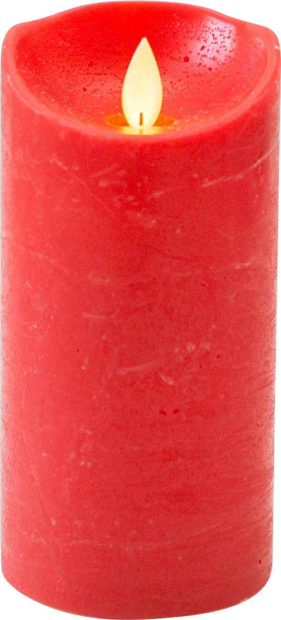Anna's Collection LED stompkaars met timer Rustiek rood D 7,5 H 15 cm