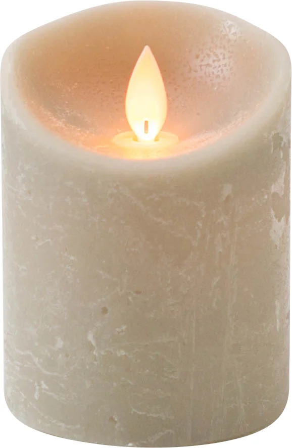 Anna's Collection LED stompkaars Rustiek taupe D 7,5 H 10 cm