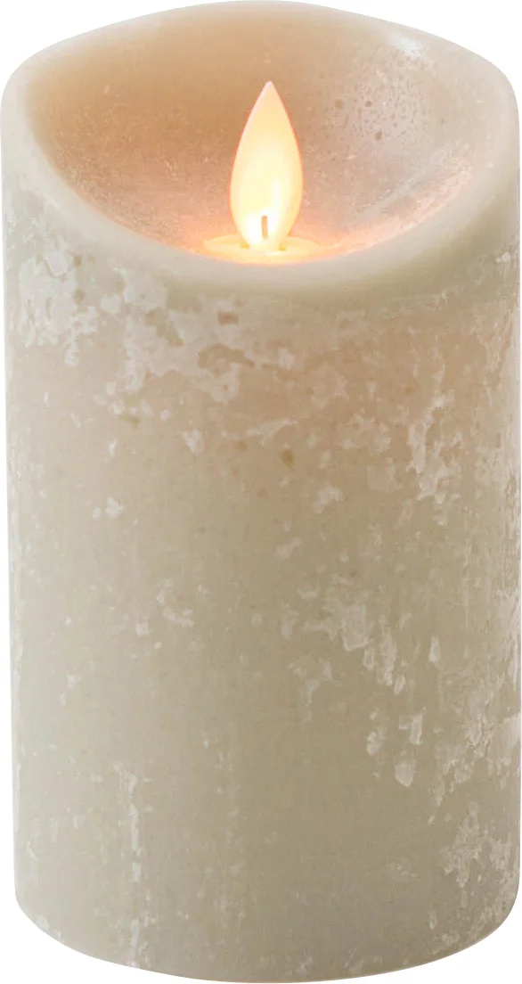 Anna's Collection LED stompkaars Rustiek taupe D 7,5 H 12,5 cm