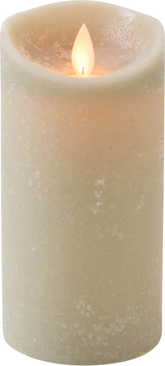 Anna's Collection LED stompkaars Rustiek taupe D 7,5 H 15 cm