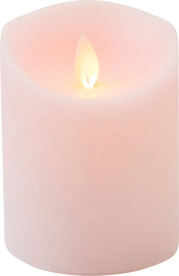 Anna's Collection LED stompkaars Rustiek roze D 7,5 H 10 cm