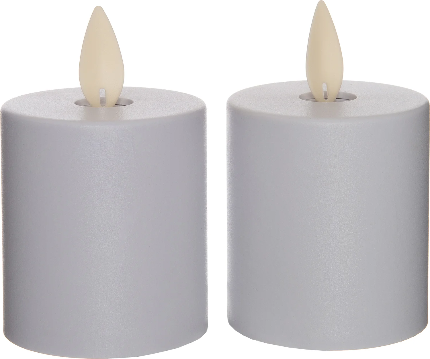 Anna's Collection LED waxinelicht met bewegende vlam wit D 4,5 H 8 cm 2 stuks