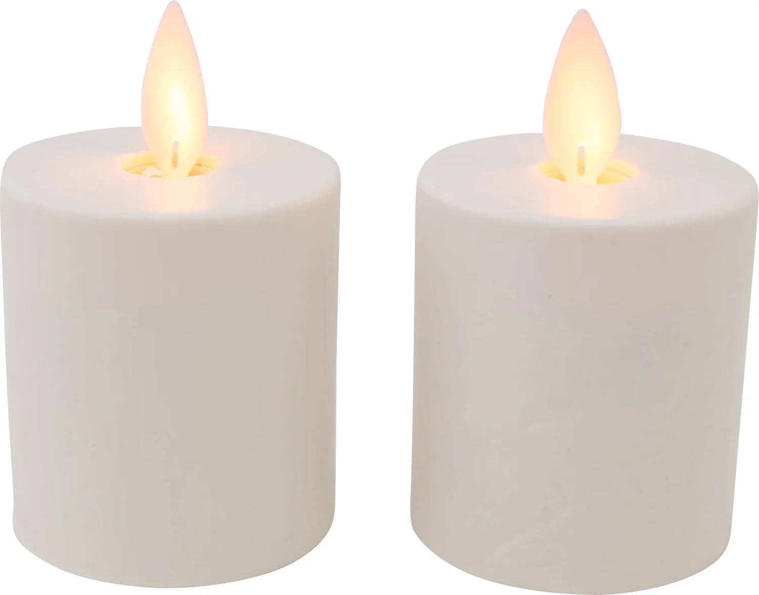 Anna's Collection LED stompkaars met timer crème D 4,5 H 8 cm 2 stuks