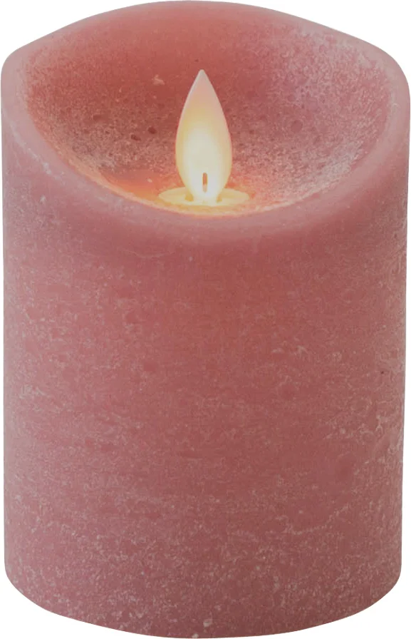 Anna's Collection LED stompkaars Rustiek oud roze D 7,5 H 10 cm