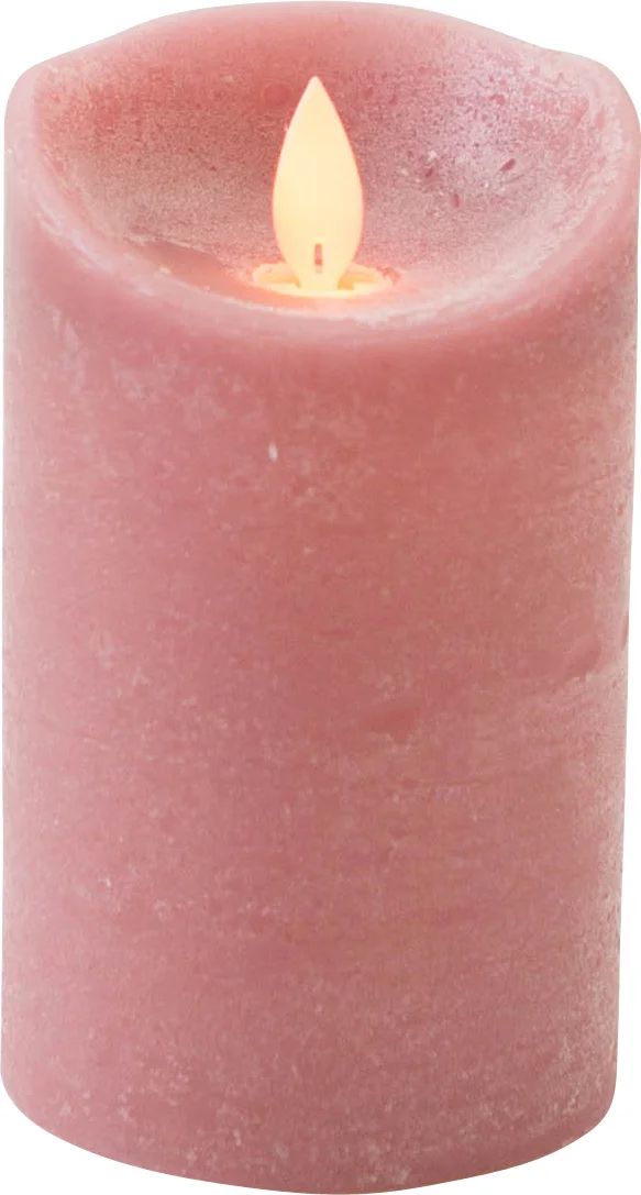 Anna's Collection LED stompkaars Rustiek oud roze D 7,5 H 12,5 cm