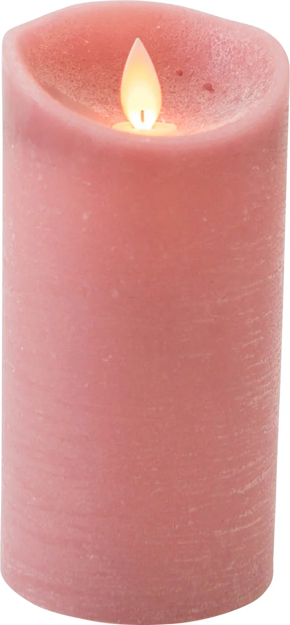 Anna's Collection LED stompkaars Rustiek oud roze D 7,5 H 15 cm