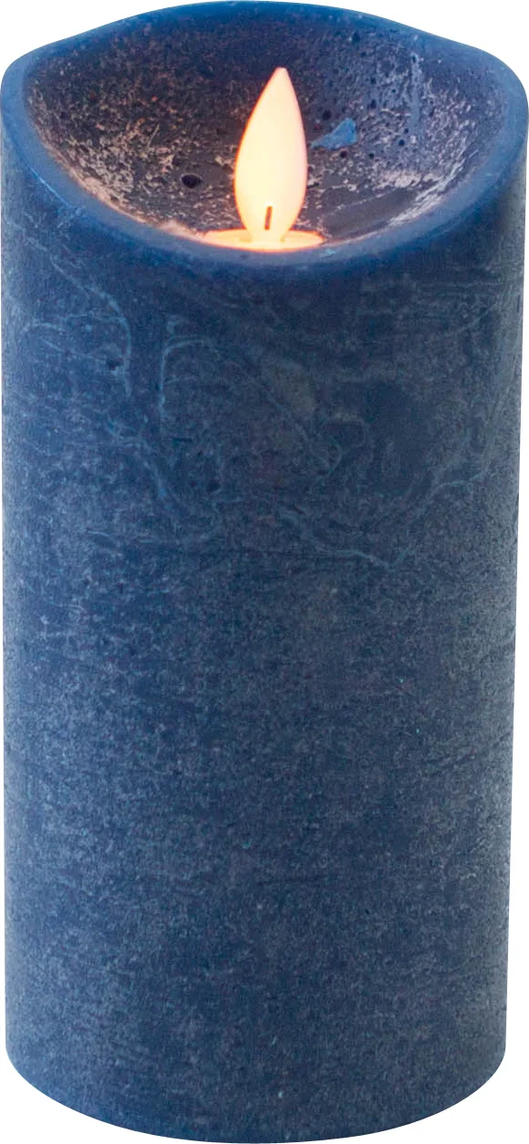 Anna's Collection LED stompkaars Rustiek donker blauw D 7,5 H 15 cm