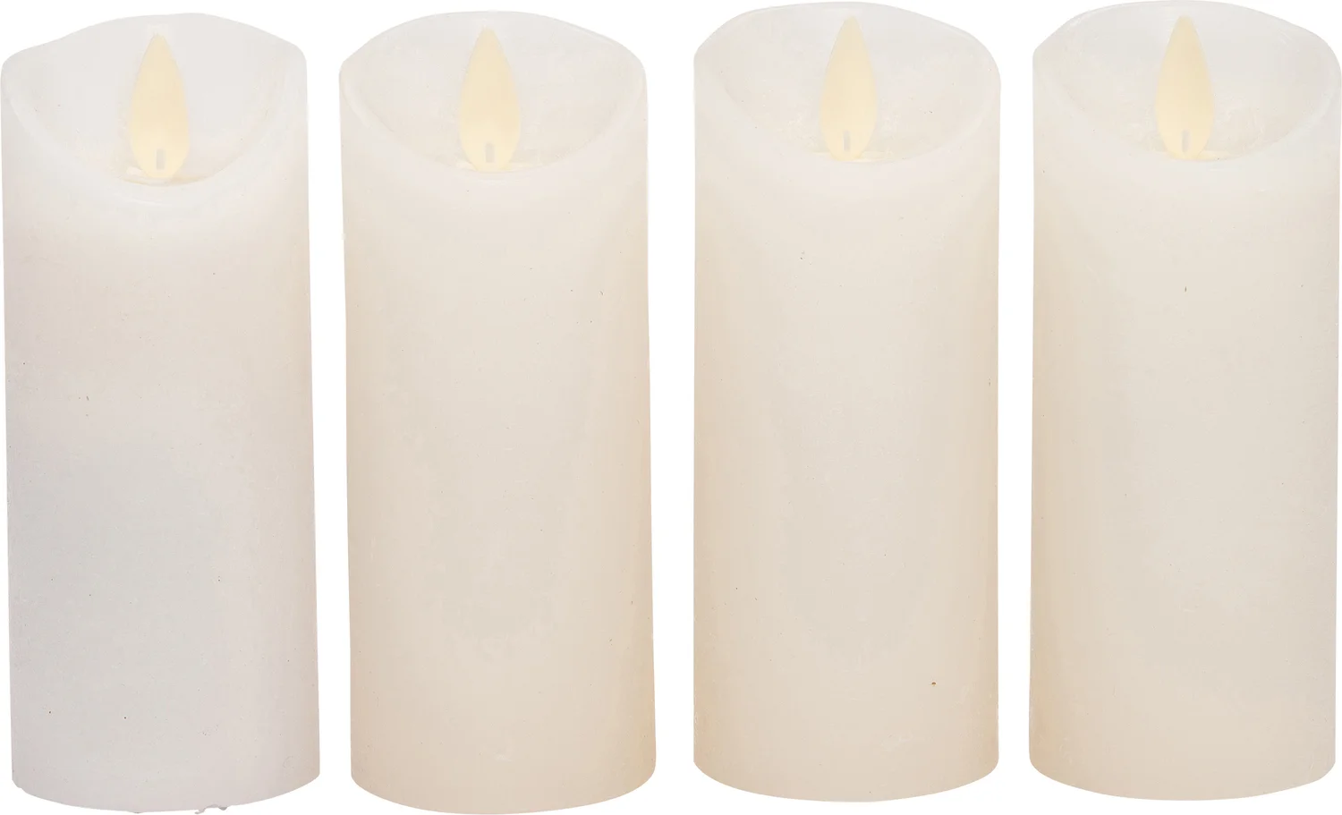 Anna's Collection LED stompkaars Rustiek wit D 5,2 H 12,5 cm 4 stuks