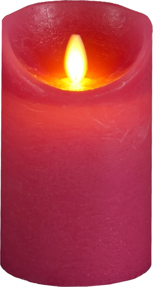 Anna's Collection LED stompkaars Rustiek roze D 7,5 H 12,5 cm